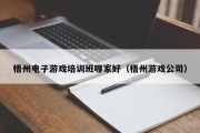梧州电子游戏培训班哪家好（梧州游戏公司）