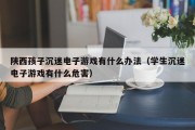 陕西孩子沉迷电子游戏有什么办法（学生沉迷电子游戏有什么危害）