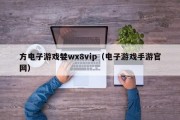 方电子游戏婪wx8vip（电子游戏手游官网）