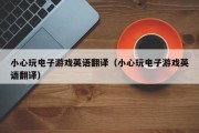 小心玩电子游戏英语翻译（小心玩电子游戏英语翻译）