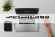 dnf手游公测（DNF手游公测官网罐子头）