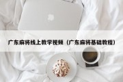 广东麻将线上教学视频（广东麻将基础教程）